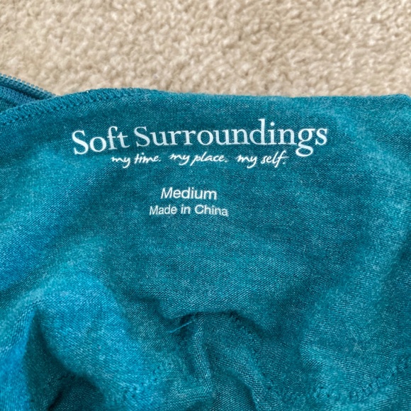 Soft Surroundings Teal Lace Turtleneck Sweater Sz M - Picture 5 of 8